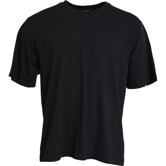 Dolce & Gabbana Black Cotton Crew Neck Short Sleeves T-shirt Dolce & Gabbana