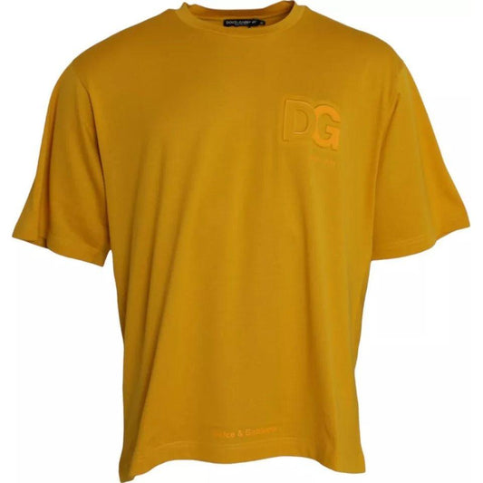 Dolce & Gabbana Dark Yellow Logo Cotton Round Neck T-shirt Dolce & Gabbana