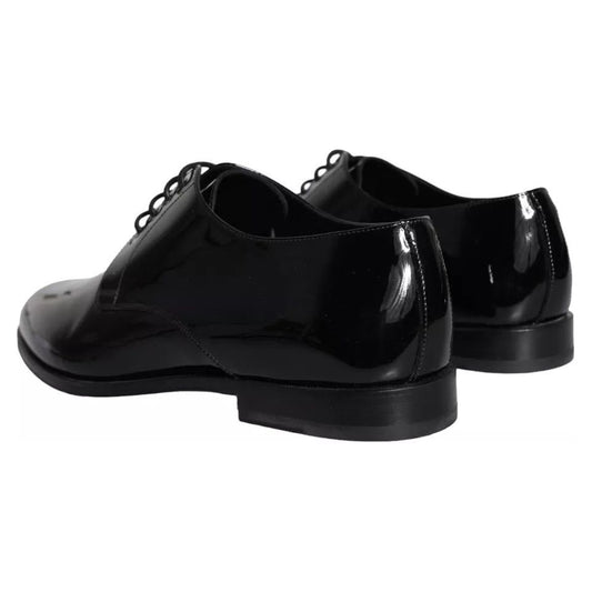 Dolce & Gabbana Black Patent Leather Derby Formal Dress Shoes Dolce & Gabbana