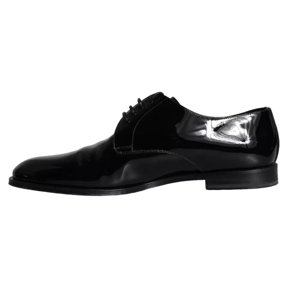 Dolce & Gabbana Black Calfskin Leather Derby Men Dress Shoes Dolce & Gabbana