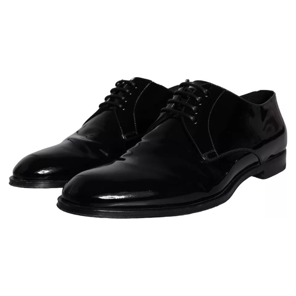 Dolce & Gabbana Black Calfskin Leather Derby Men Dress Shoes Dolce & Gabbana