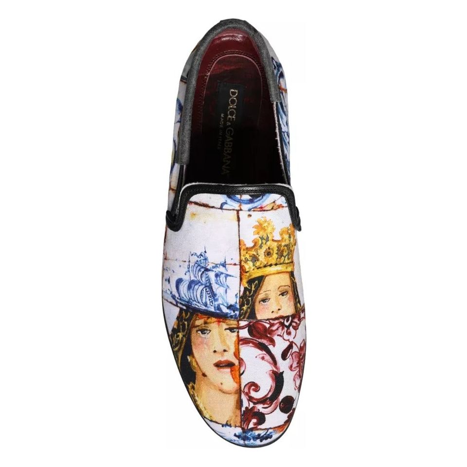 Dolce & Gabbana Multicolor Madonna Majolica Amalfi Men Loafers Shoes Dolce & Gabbana