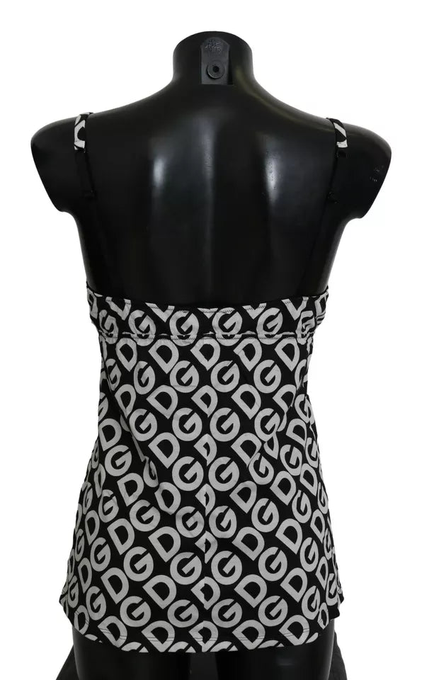 Dolce & Gabbana Black DG Mania Print Sleeveless Swimwear Dolce & Gabbana