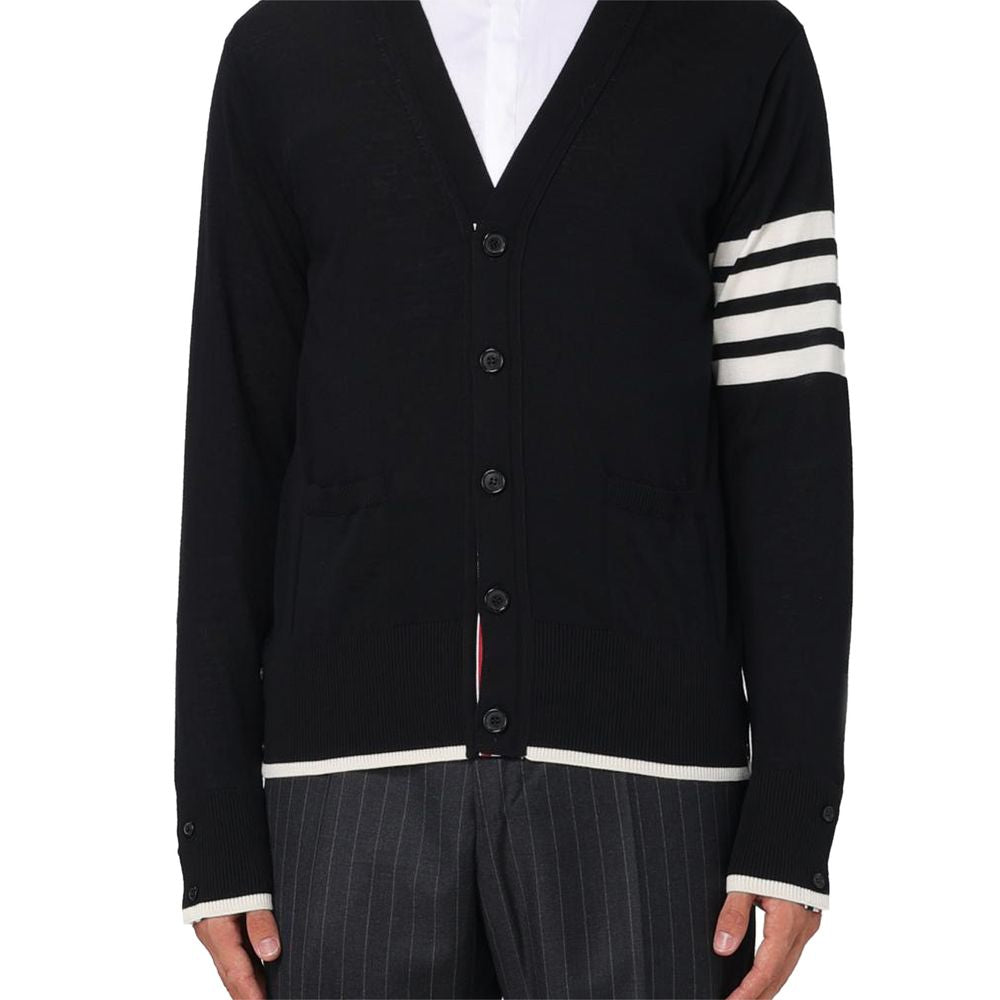 Thom Browne Black Wool Cardigan Thom Browne