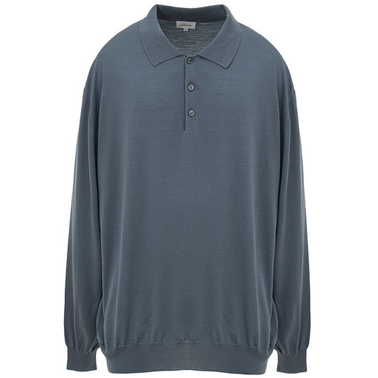 Brioni Gray Wool Polo Shirt Brioni