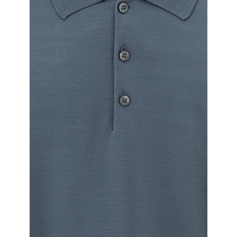 Brioni Gray Wool Polo Shirt Brioni