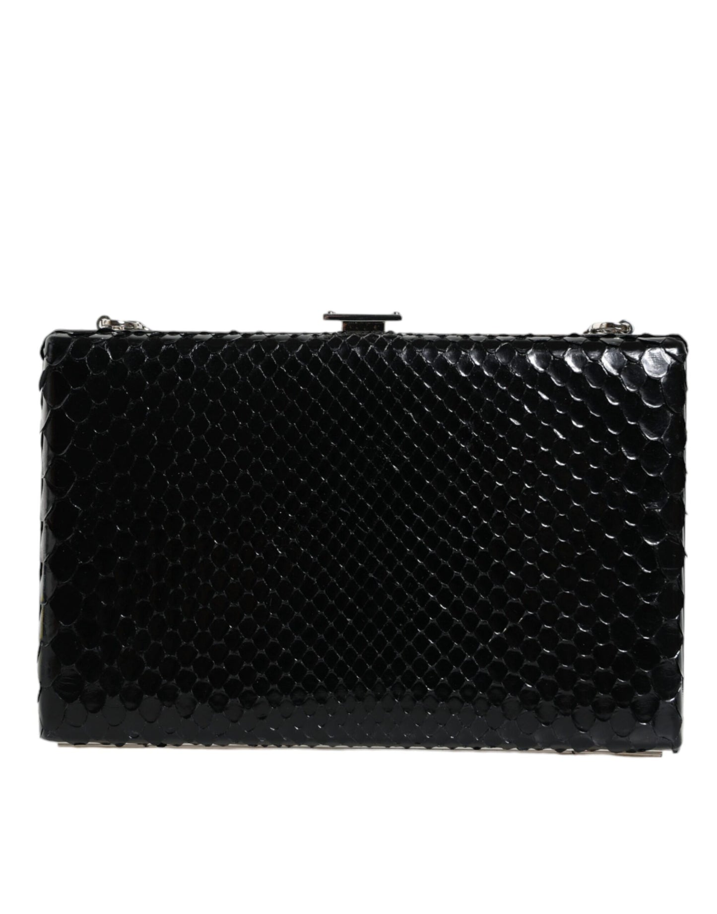 Dolce & Gabbana Black Leather Silver Frame Clutch Mini Crossbody Bag Dolce & Gabbana