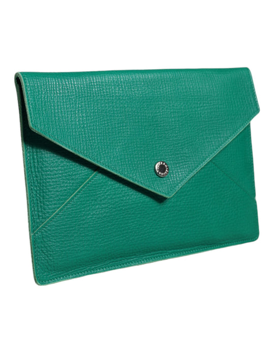 Dolce & Gabbana Green Leather Handbag Clutch Mini Purse Pouch Tablet Case Dolce & Gabbana