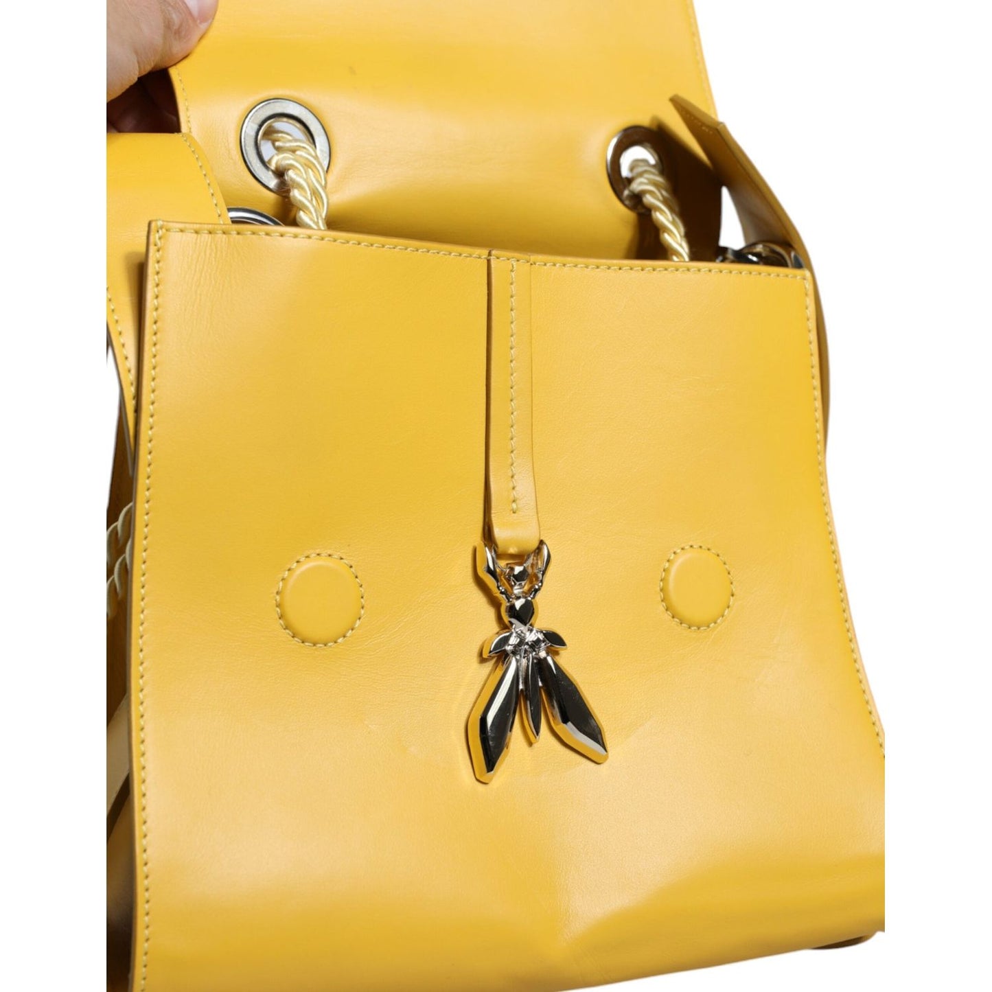 Patrizia Pepe Yellow Leather Shoulder Strap Top Handle Bag Patrizia Pepe