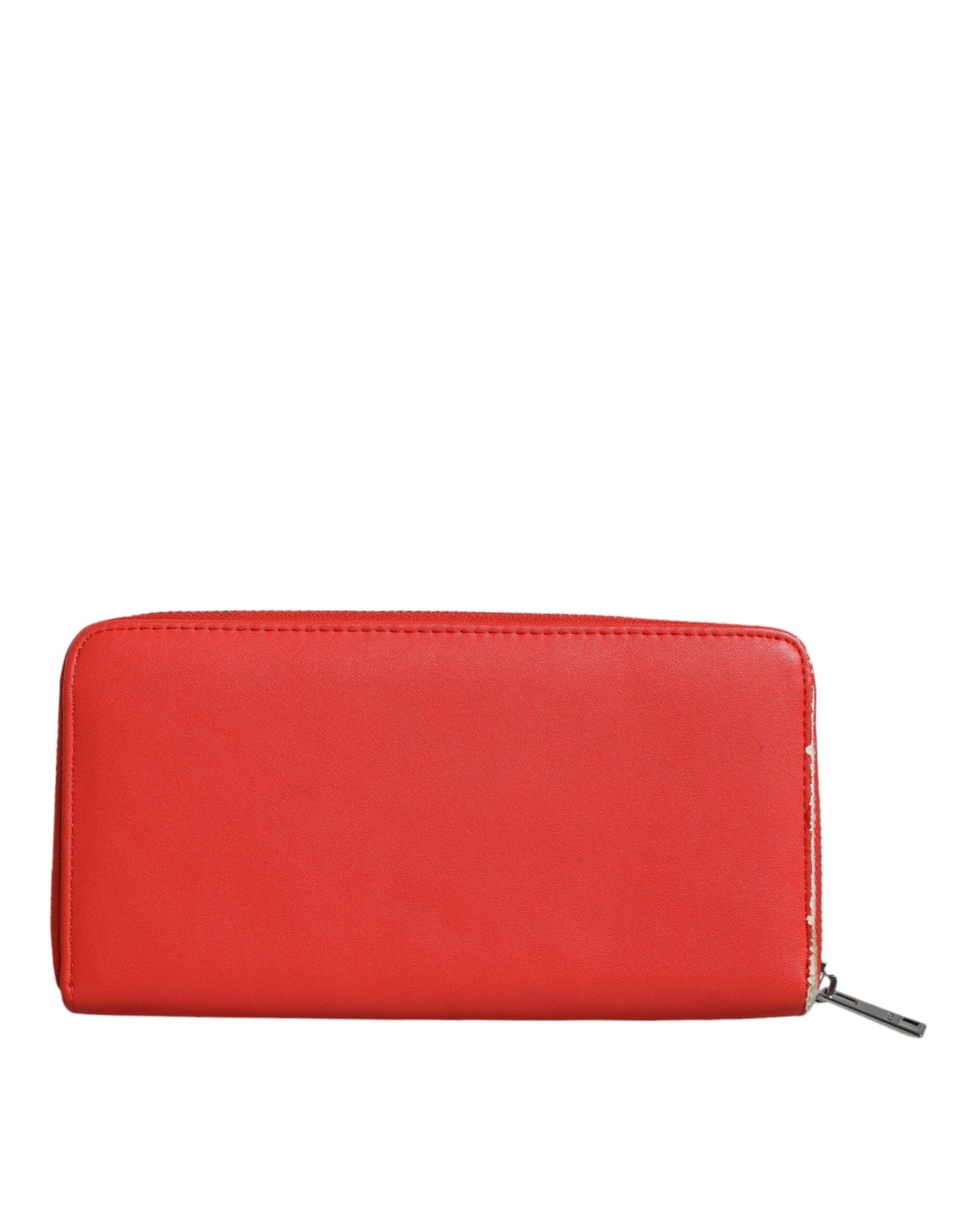 MSGM Red Leather Continental Zip Around Card Holder Bifold Clutch Wallet MSGM