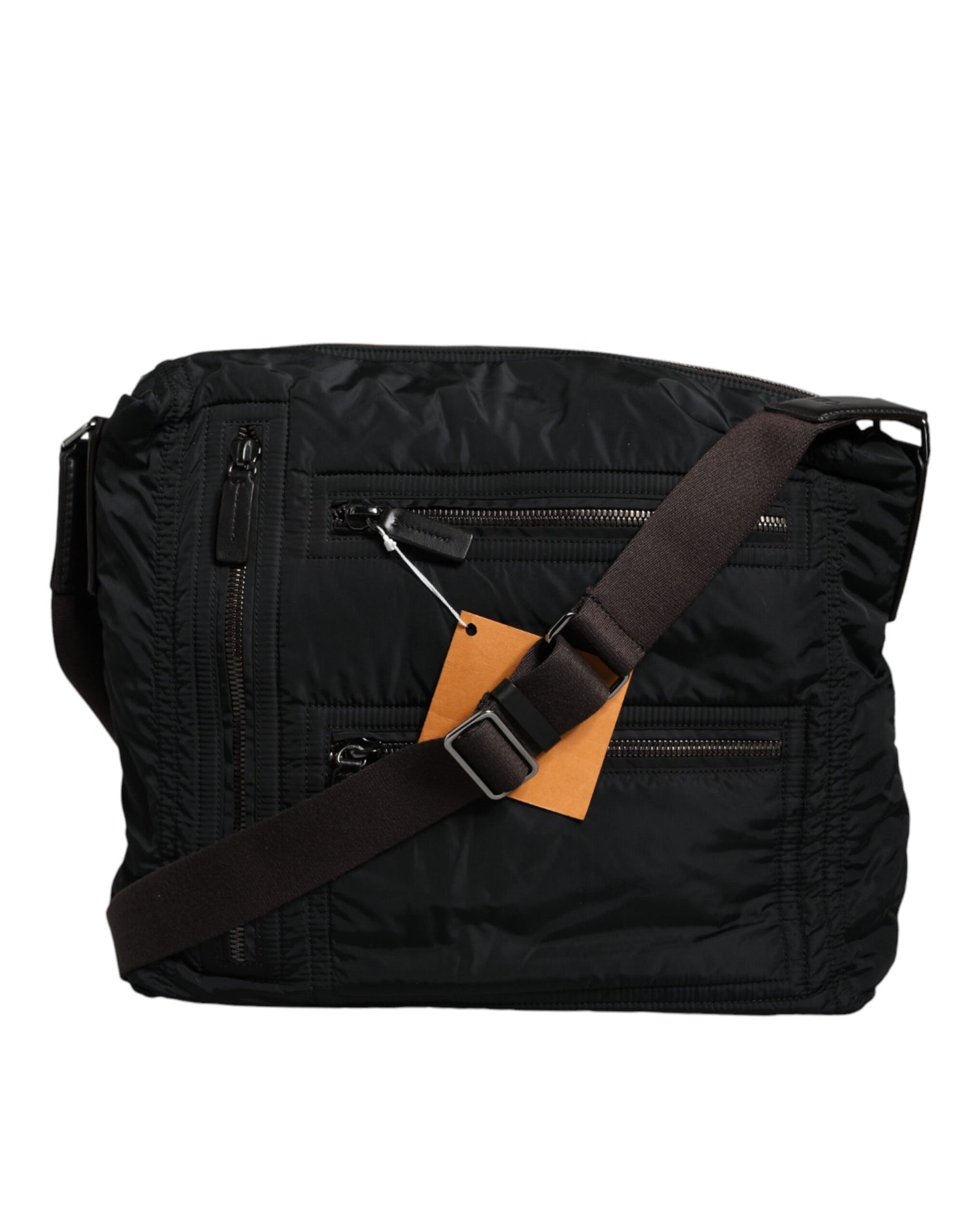 Front view with bag zipped and handles upright.