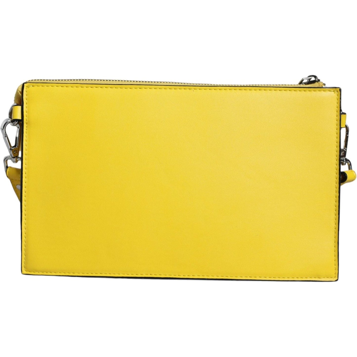 MSGM Yellow Leather Logo Crossbody Sling Shoulder Bag MSGM