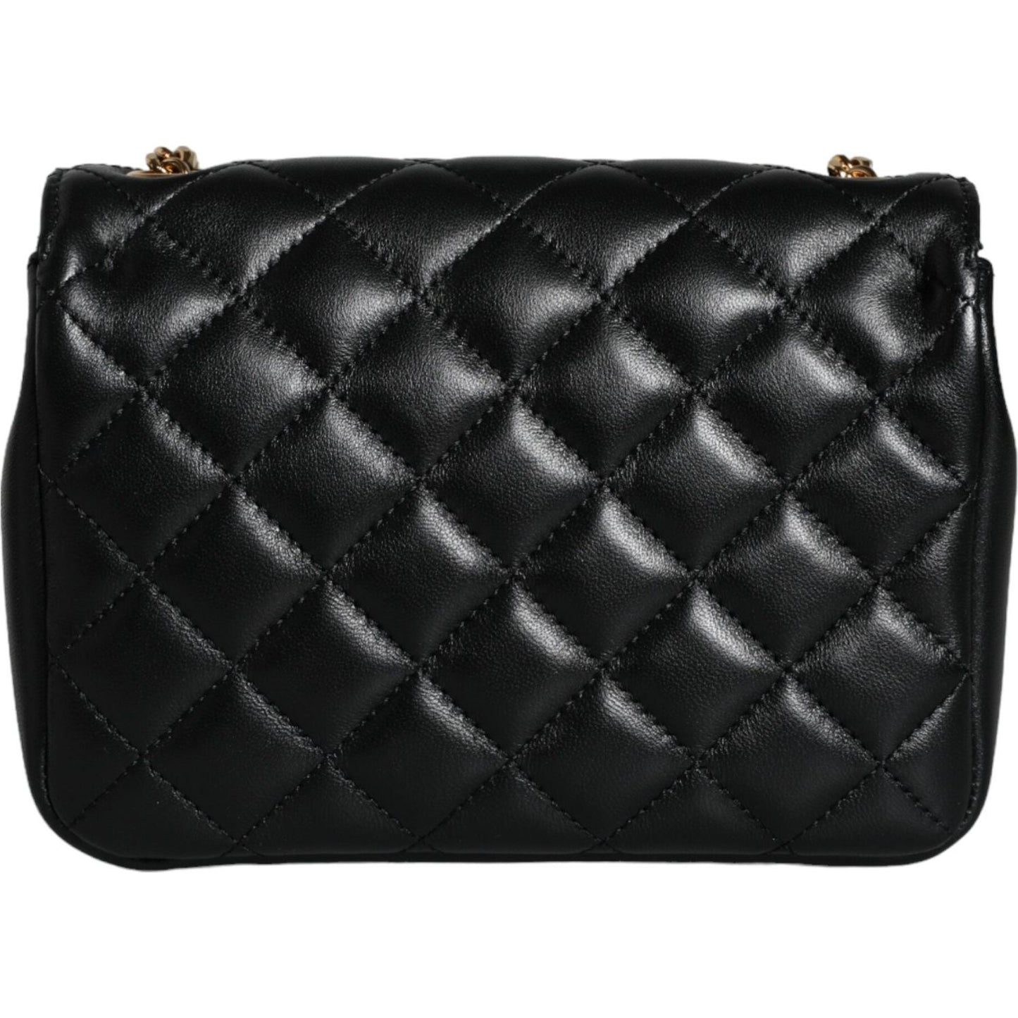 Versace Black Quilted Lambskin Leather Crossbody Shoulder Bag Versace