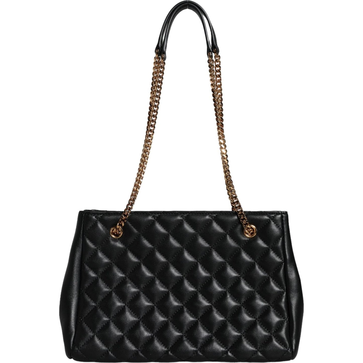 Versace Black Quilted Nappa Leather Shoulder Chain Strap Bag Versace