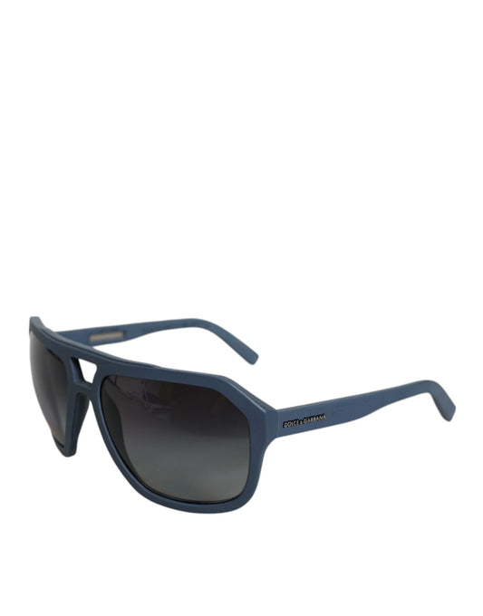 Dolce & Gabbana Blue Metal Frame Rubber Skin Polarized Mirror Lens Sunglasses Dolce & Gabbana