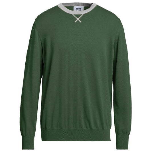 Alpha Studio Green Wool Sweater Alpha Studio