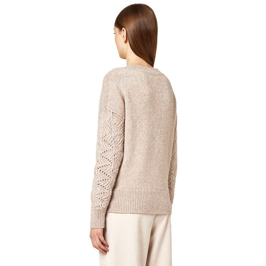 Alpha Studio Beige Wool Alpaca Sweater Alpha Studio