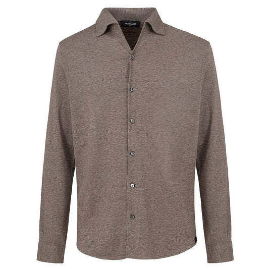 Gran Sasso Beige Cotton Shirt Gran Sasso