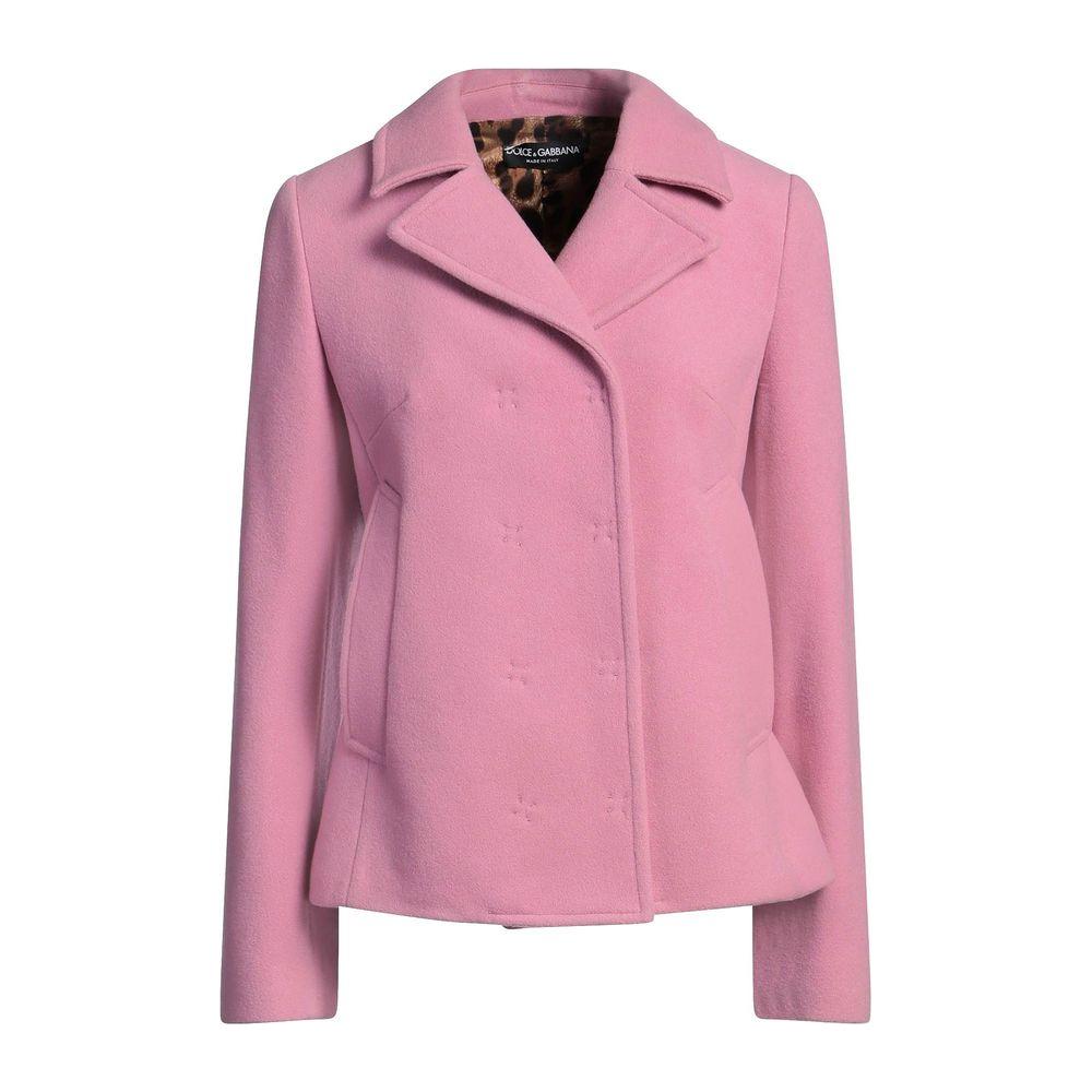 Dolce & Gabbana Pink Wool Jackets & Coat Dolce & Gabbana