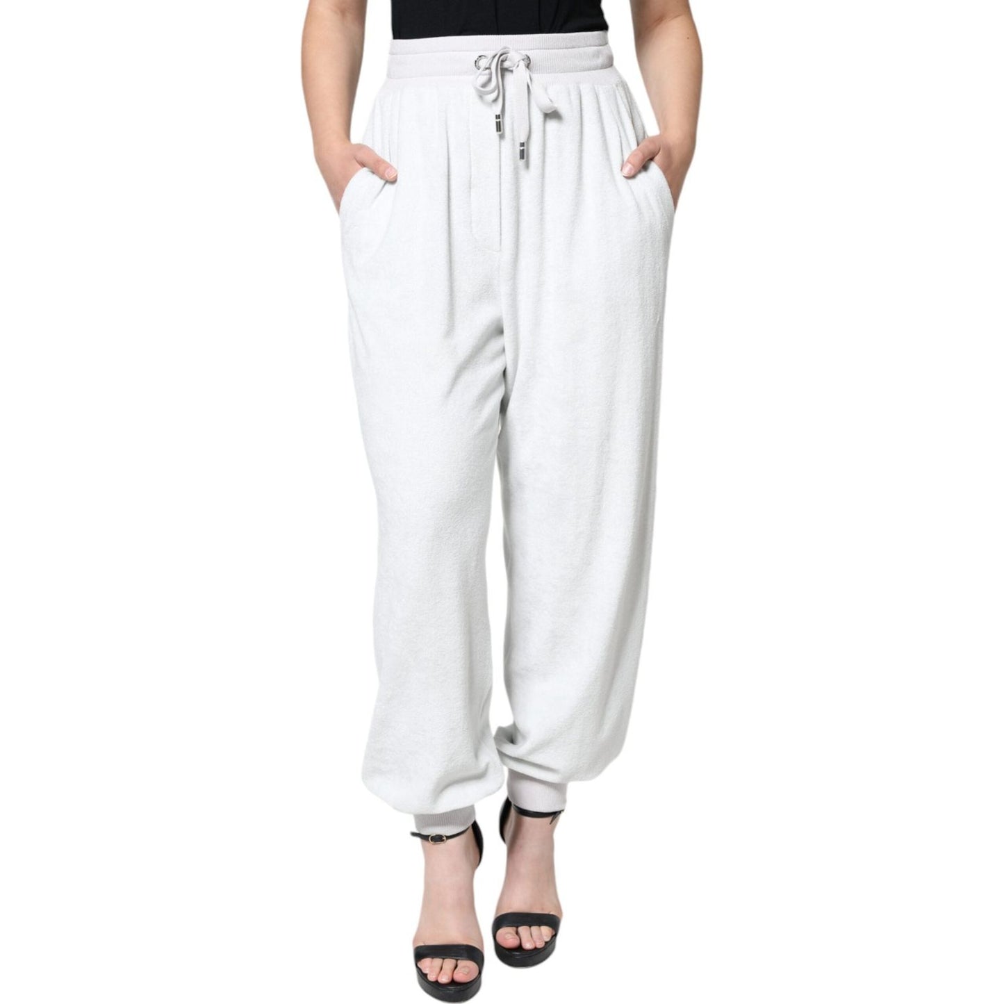 Dolce & Gabbana White Nylon Jogger Sweatpants Pants Dolce & Gabbana