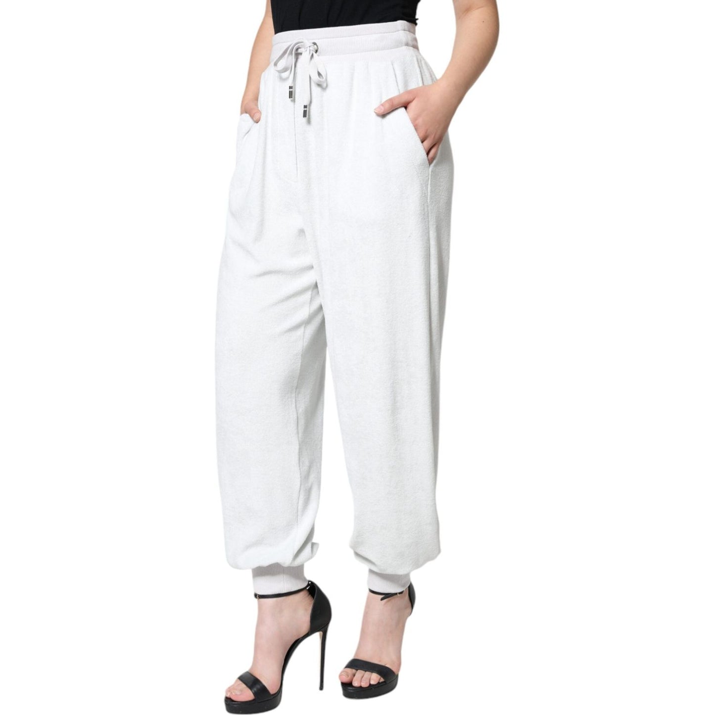 Dolce & Gabbana White Nylon Jogger Sweatpants Pants Dolce & Gabbana