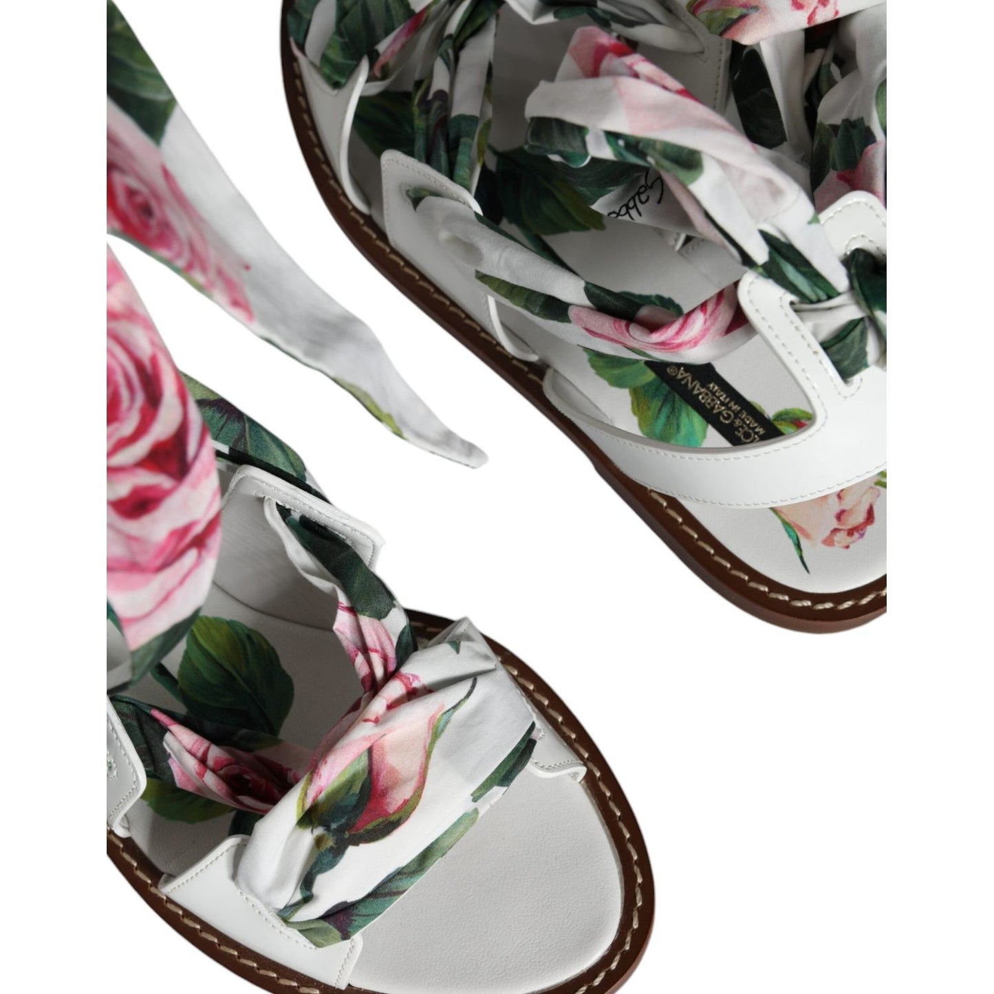 Dolce & Gabbana Multicolor Floral Print Ankle Wrap Sandals Shoes Dolce & Gabbana