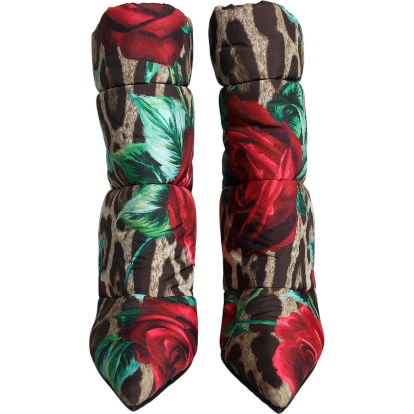 Dolce & Gabbana Multicolor Leopard Rose Mid Calf Boots Shoes Dolce & Gabbana