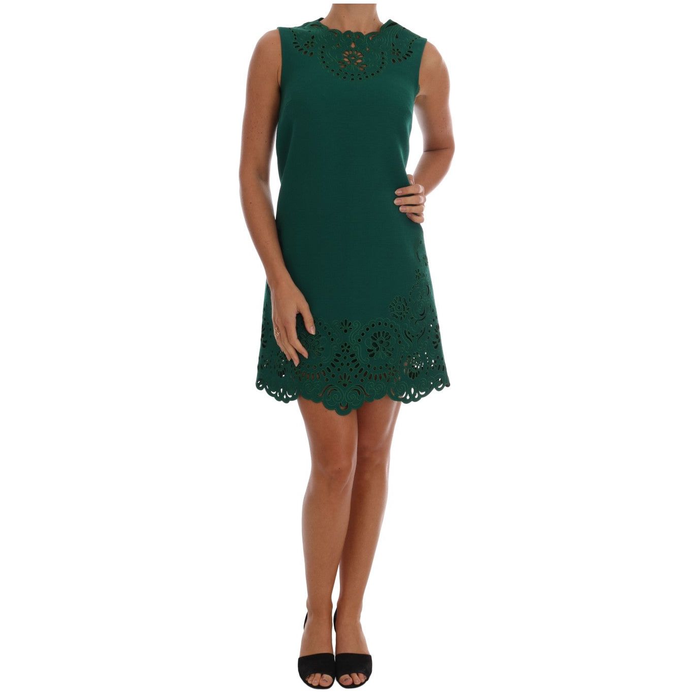 Dolce & Gabbana Elegant Green A-Line Sheath Dress Dolce & Gabbana