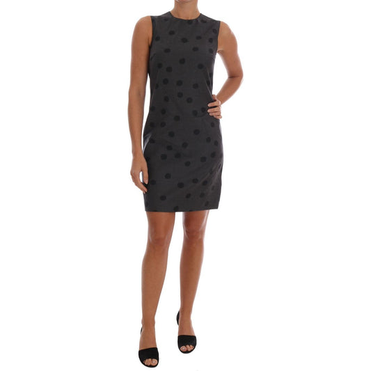 Dolce & Gabbana Chic Sleeveless Polka Dotted Wool Dress Dolce & Gabbana