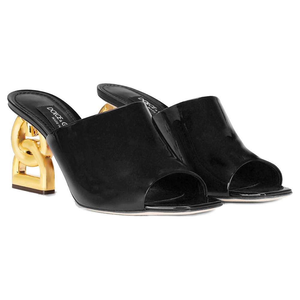 Dolce & Gabbana Black Leather Di Calfskin Sandal