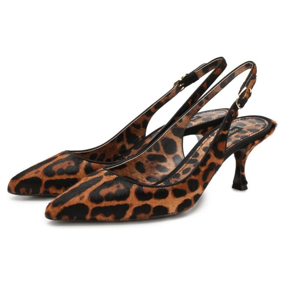 Dolce & Gabbana Brown Leather Di Calfskin Pump