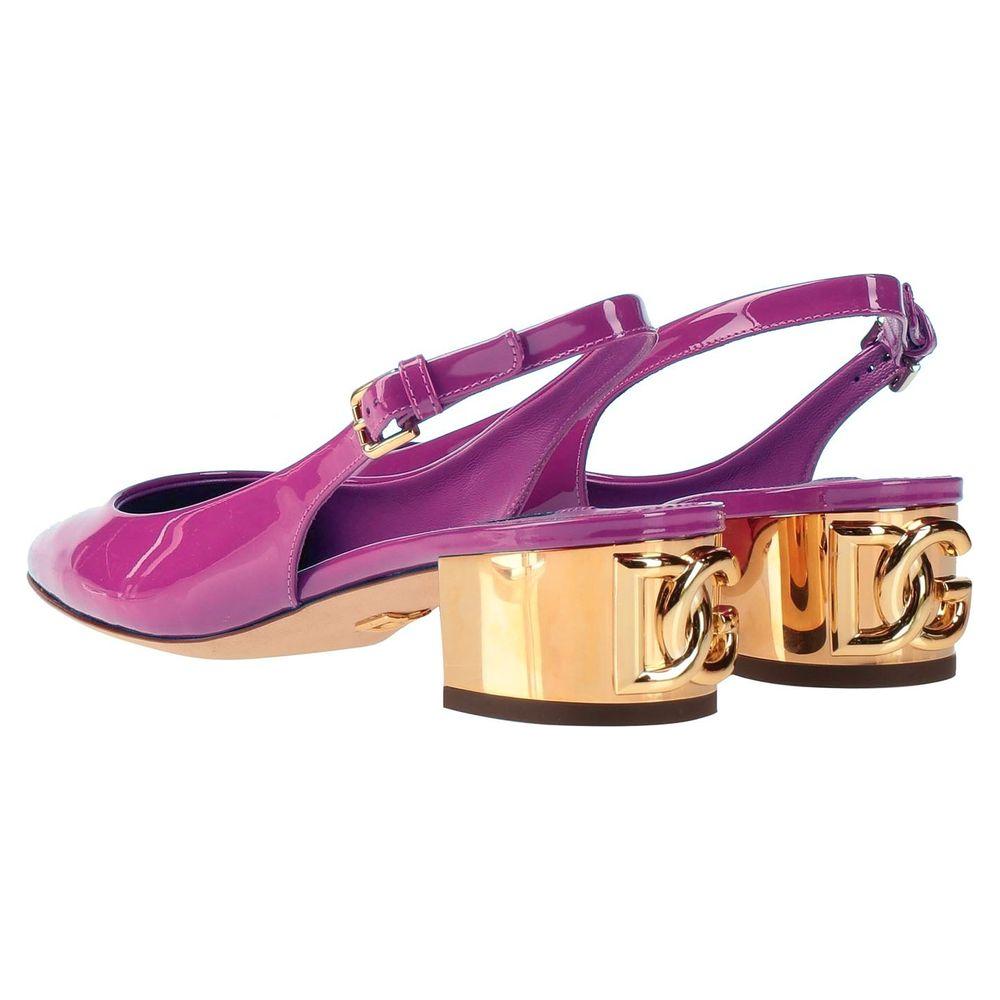 Dolce & Gabbana Purple Leather Di Calfskin Pump