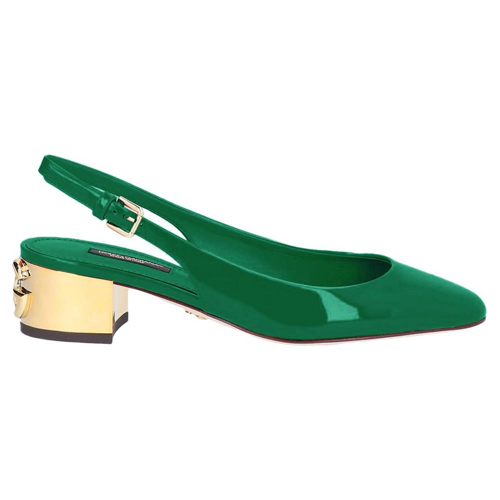 Dolce & Gabbana Green Leather Di Calfskin Pump