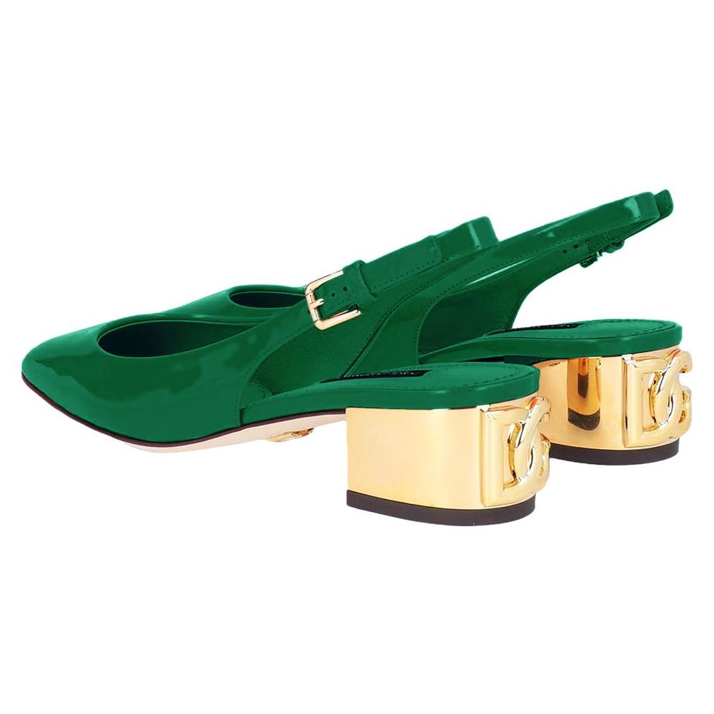 Dolce & Gabbana Green Leather Di Calfskin Pump