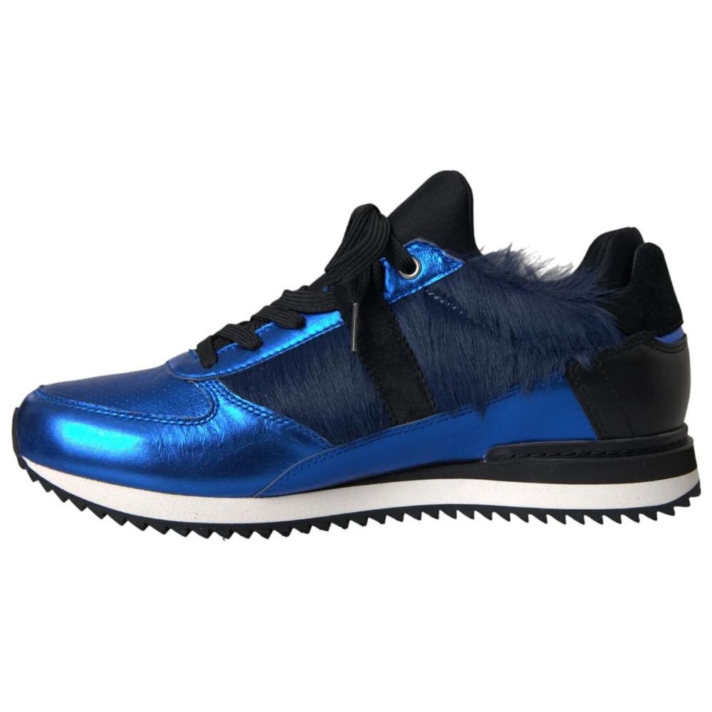 Dolce & Gabbana Blue Leather Di Lambskin Sneaker