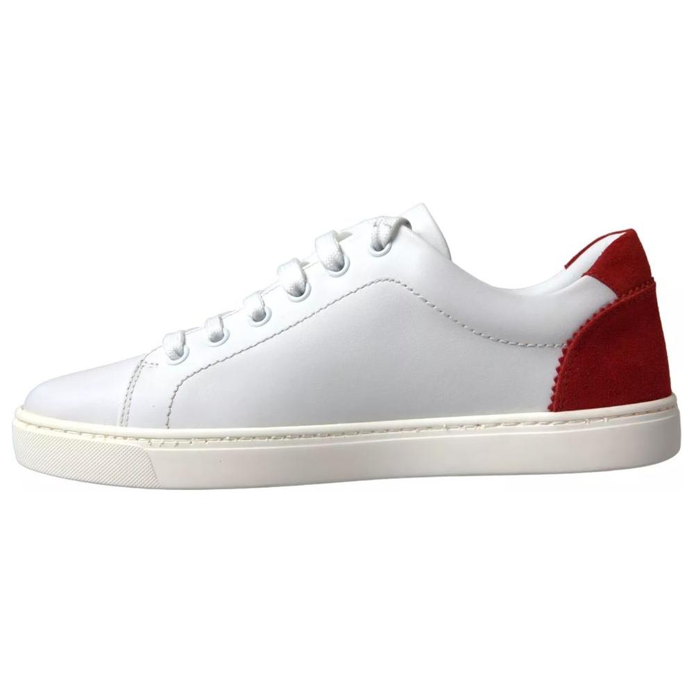 Dolce & Gabbana White Leather Di Calfskin Sneaker