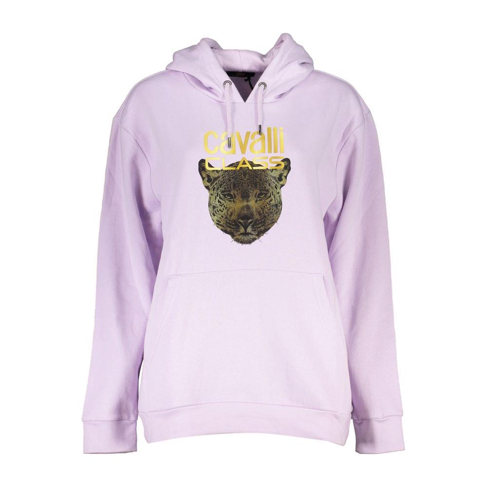 Cavalli Class Purple Cotton Sweater Cavalli Class