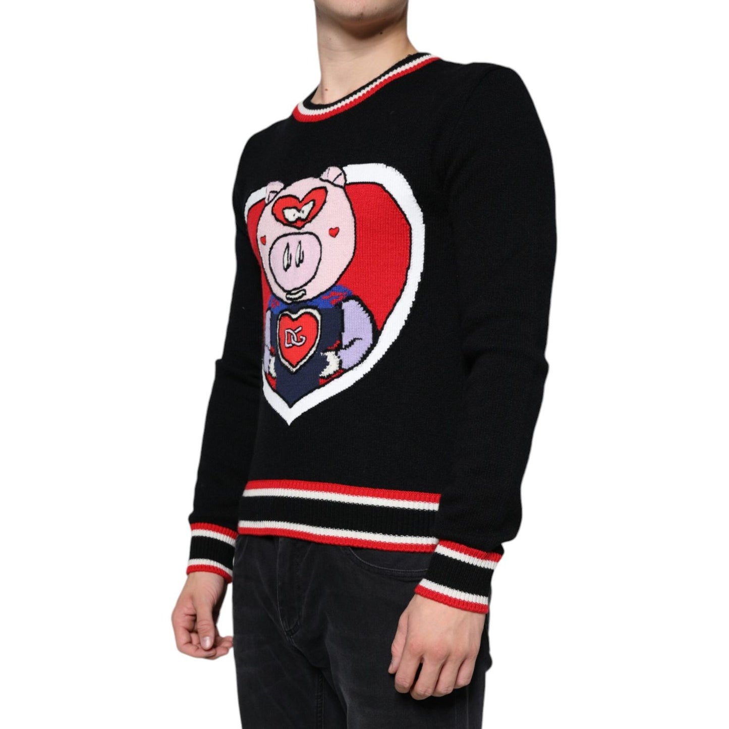 Dolce & Gabbana Black Cashmere Pig of the Year Pullover Sweater Dolce & Gabbana