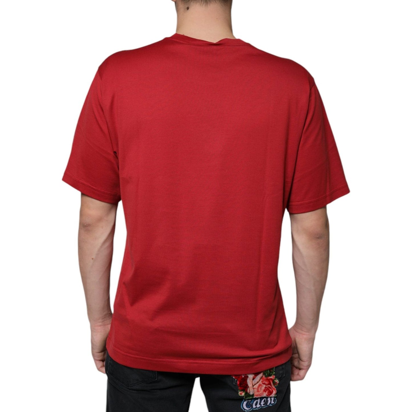 Dolce & Gabbana Red Cotton DG Logo Print Crew Neck T-shirt Dolce & Gabbana