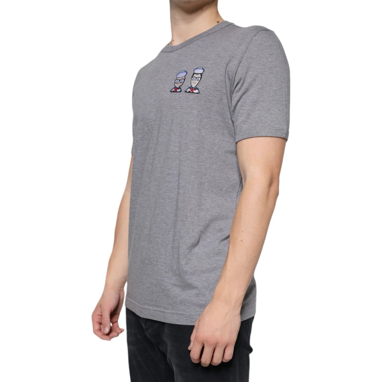 Dolce & Gabbana Gray Cotton #DGFamily Short Sleeves T-shirt Dolce & Gabbana