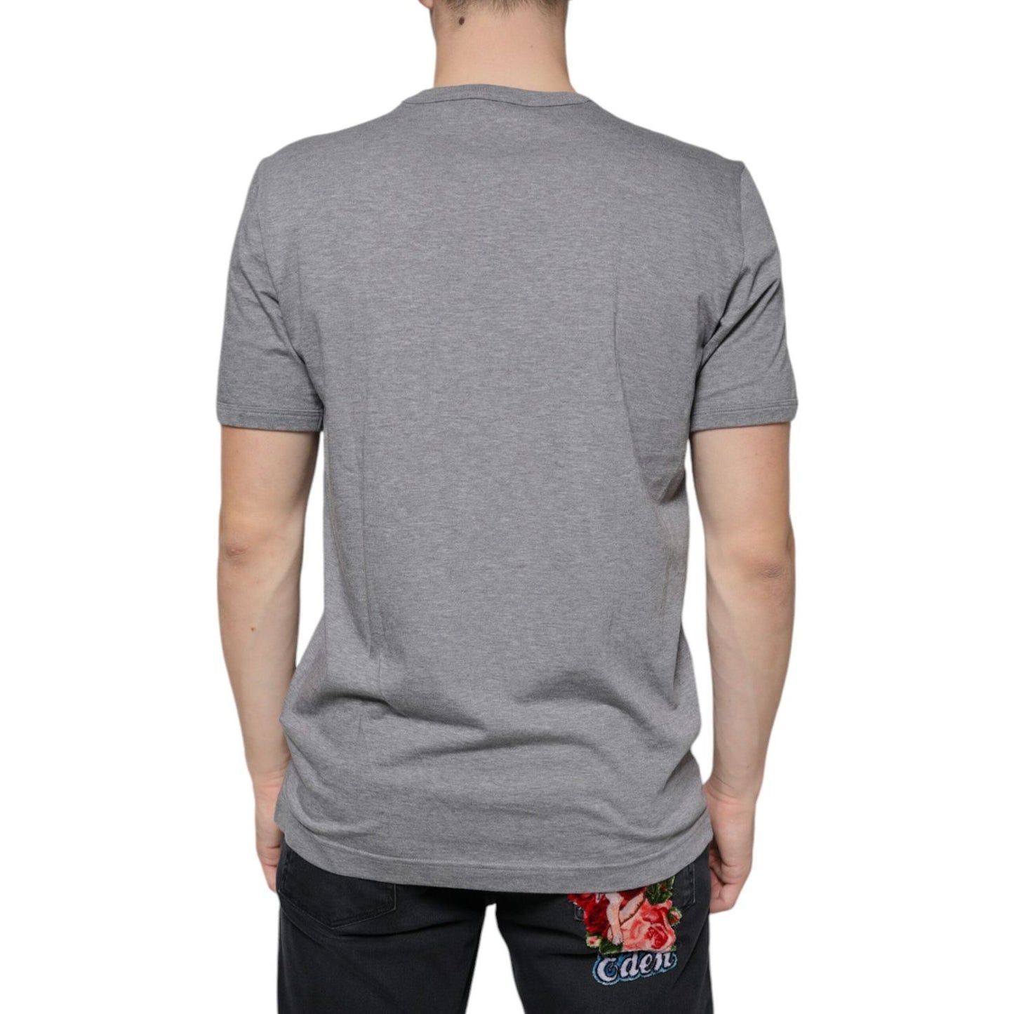 Dolce & Gabbana Gray Cotton #DGFamily Short Sleeves T-shirt Dolce & Gabbana