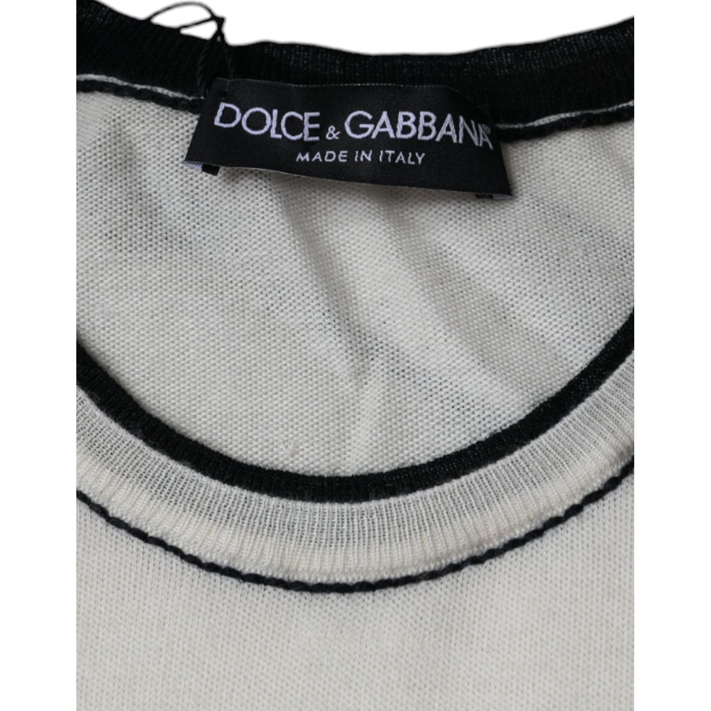 Dolce & Gabbana Off White Cashmere Short Sleeves T-shirt Dolce & Gabbana