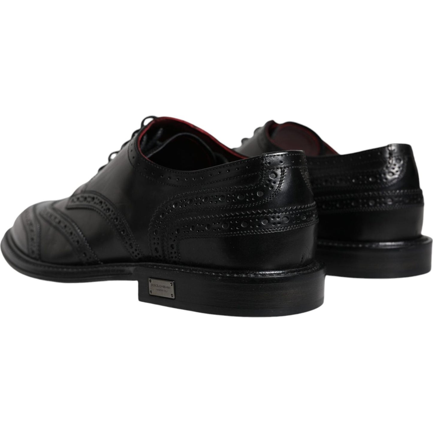 Dolce & Gabbana Black Leather Oxford Wingtip Formal Shoes Dolce & Gabbana