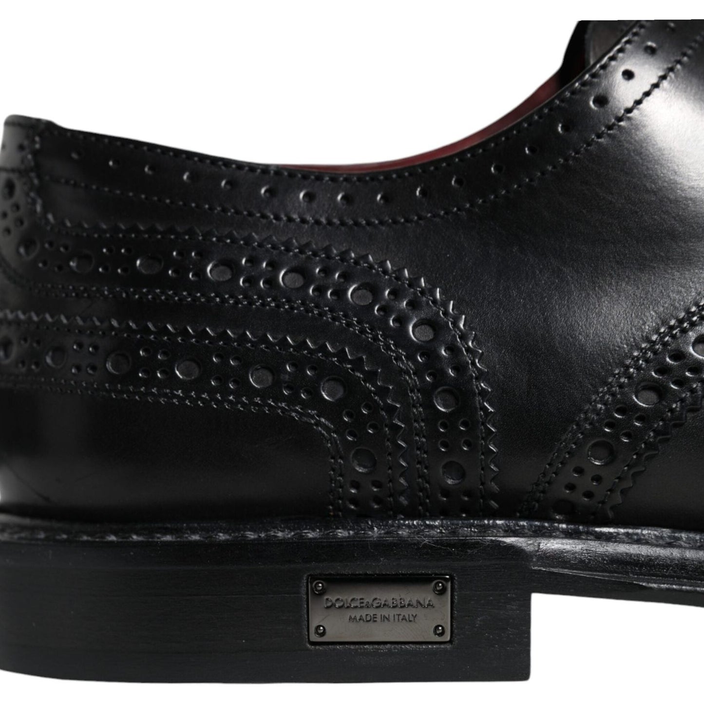 Dolce & Gabbana Black Leather Oxford Wingtip Formal Shoes Dolce & Gabbana