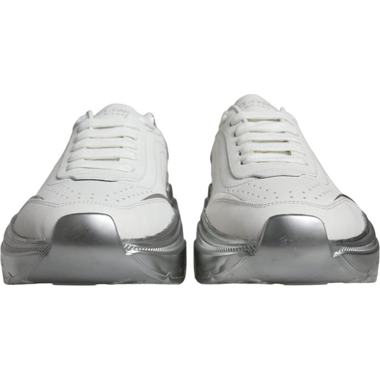 Dolce & Gabbana White Silver Daymaster Low Top Sneakers Shoes Dolce & Gabbana