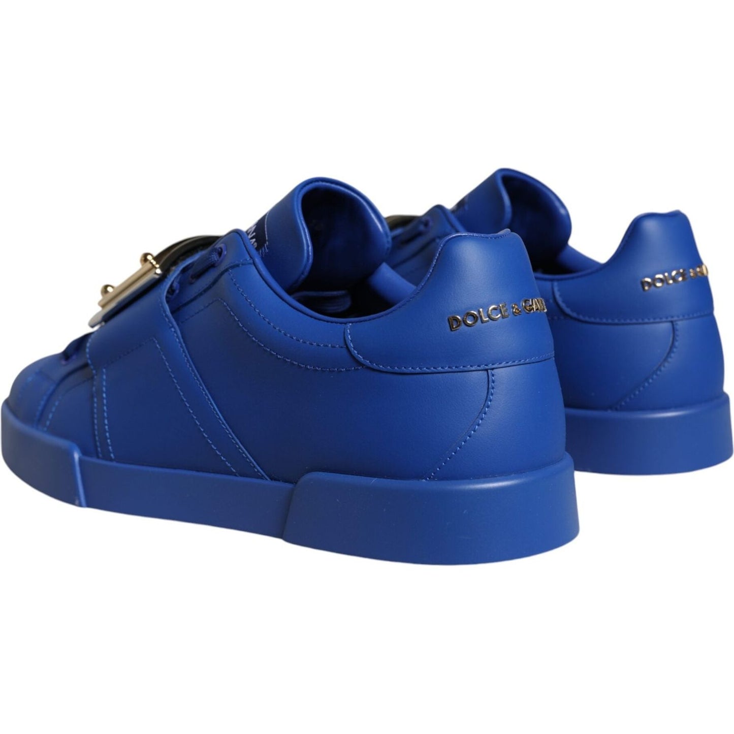 Dolce & Gabbana Blue Leather Low Top Portofino Sneakers Shoes Dolce & Gabbana