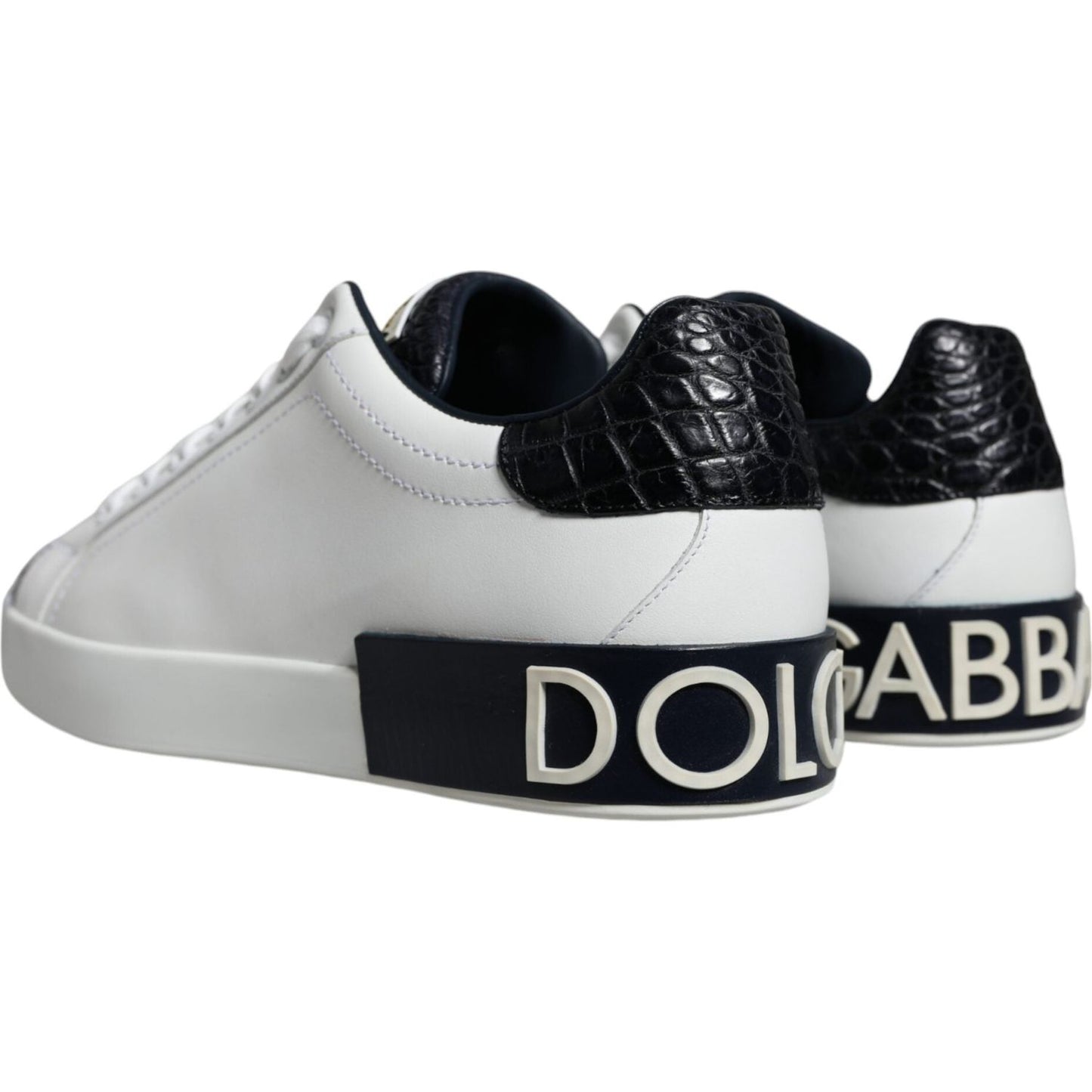 Dolce & Gabbana White Leather Logo Portofino Sneaker Shoes Dolce & Gabbana