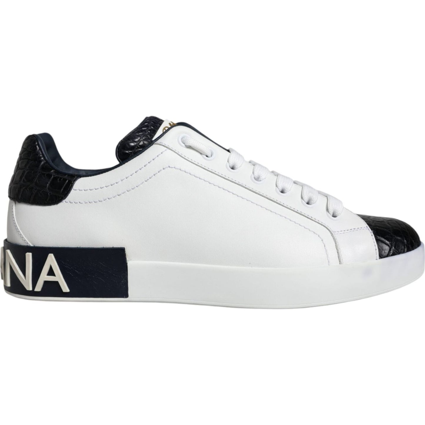 Dolce & Gabbana White Leather Logo Portofino Sneaker Shoes Dolce & Gabbana