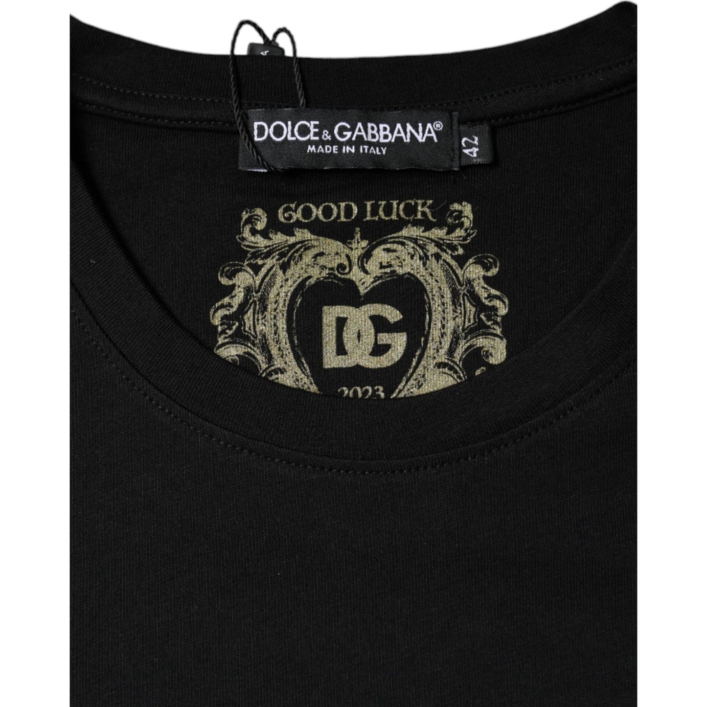 Dolce & Gabbana Black Cotton Crew Neck Short Sleeve T-shirt Dolce & Gabbana