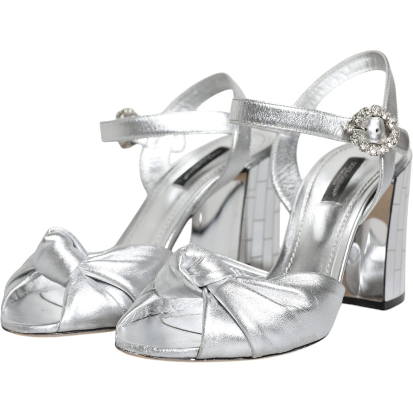 Dolce & Gabbana Silver Mirror Heels KEIRA Sandals Shoes Dolce & Gabbana